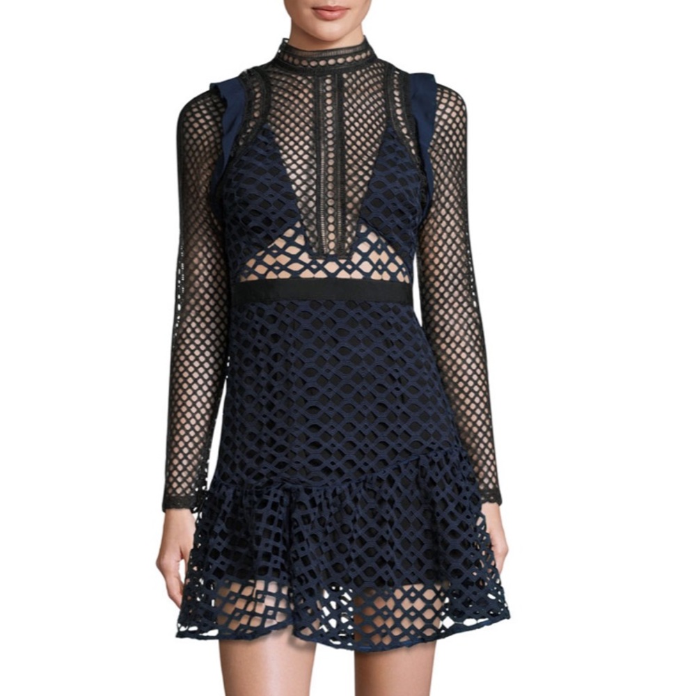 Self-Portrait
Hall Geometric-Lace Mini Dress
